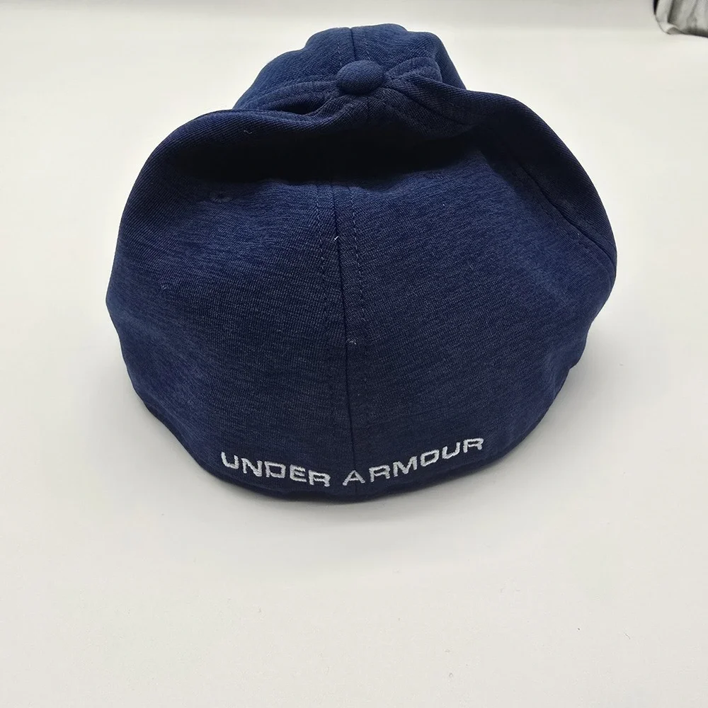 Under Armour UA Navy Blue Stretch Fit Hat Cap XL/2XL Embroidered Logo